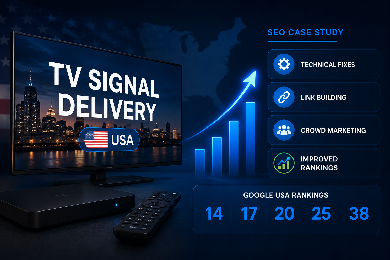 SEO Case Study- Improving Organic Visibility for a TV Signal Delivery Service in the US Market