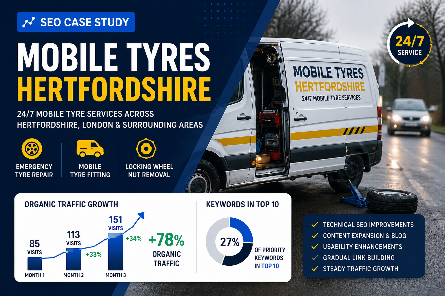 SEO Case Study: Mobile Tyres Hertfordshire
