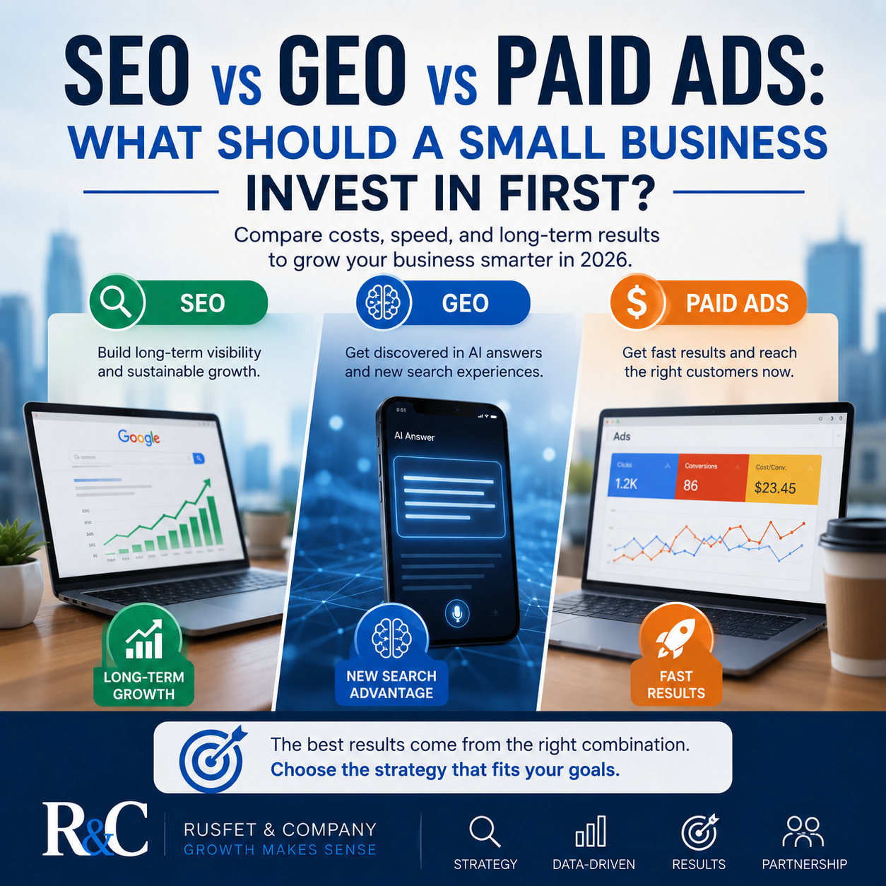 SEO vs GEO vs Paid Ads: What Should a Small Business in the USA Invest In First?