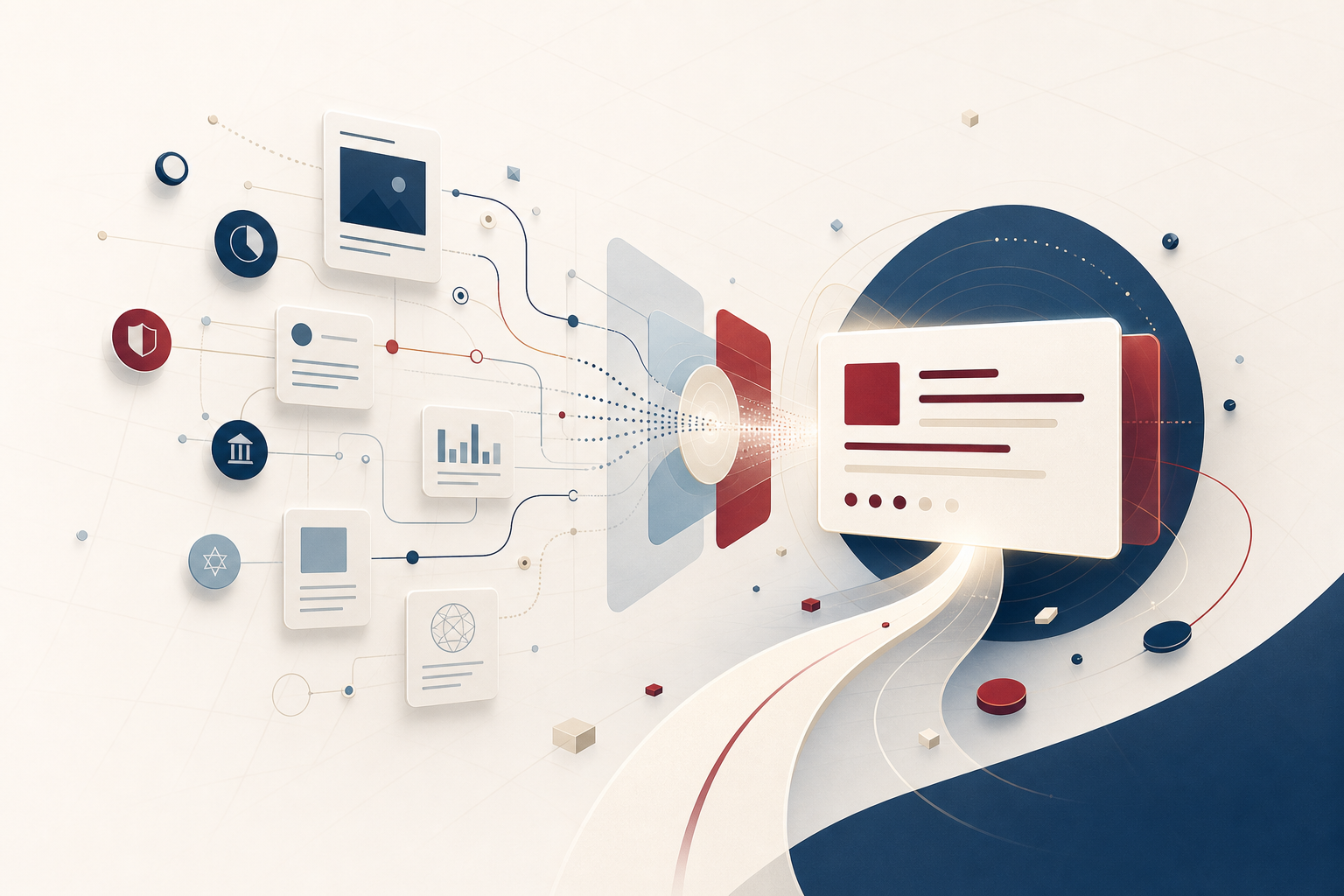 AI search systems connect business sources to a recommended answer